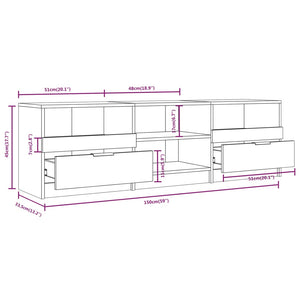 vidaXL TV-Schrank Räuchereiche 150x33,5x45 cm Holzwerkstoff