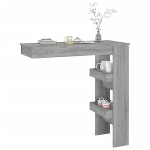 Wand-Bartisch Grau Sonoma 102x45x103,5 cm Holzwerkstoff