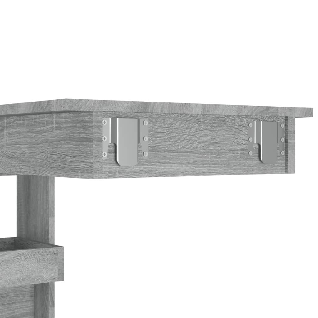 Wand-Bartisch Grau Sonoma 102x45x103,5 cm Holzwerkstoff