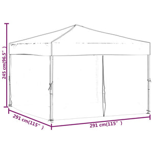 Partyzelt Faltbar mit Seitenwänden Creme 3x3 m