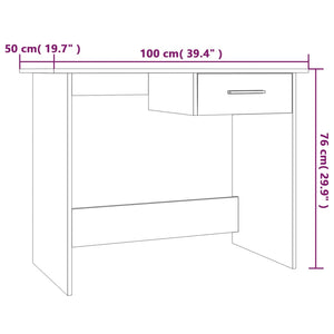 vidaXL Schreibtisch Räuchereiche 100x50x76 cm Holzwerkstoff