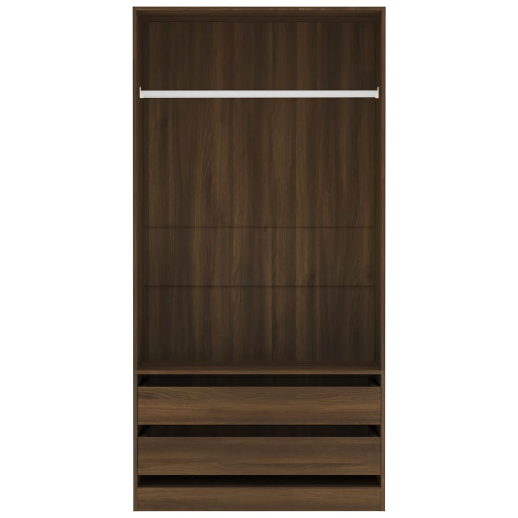 Kleiderschrank Braun Eiche-Optik 100x50x200 cm Holzwerkstoff