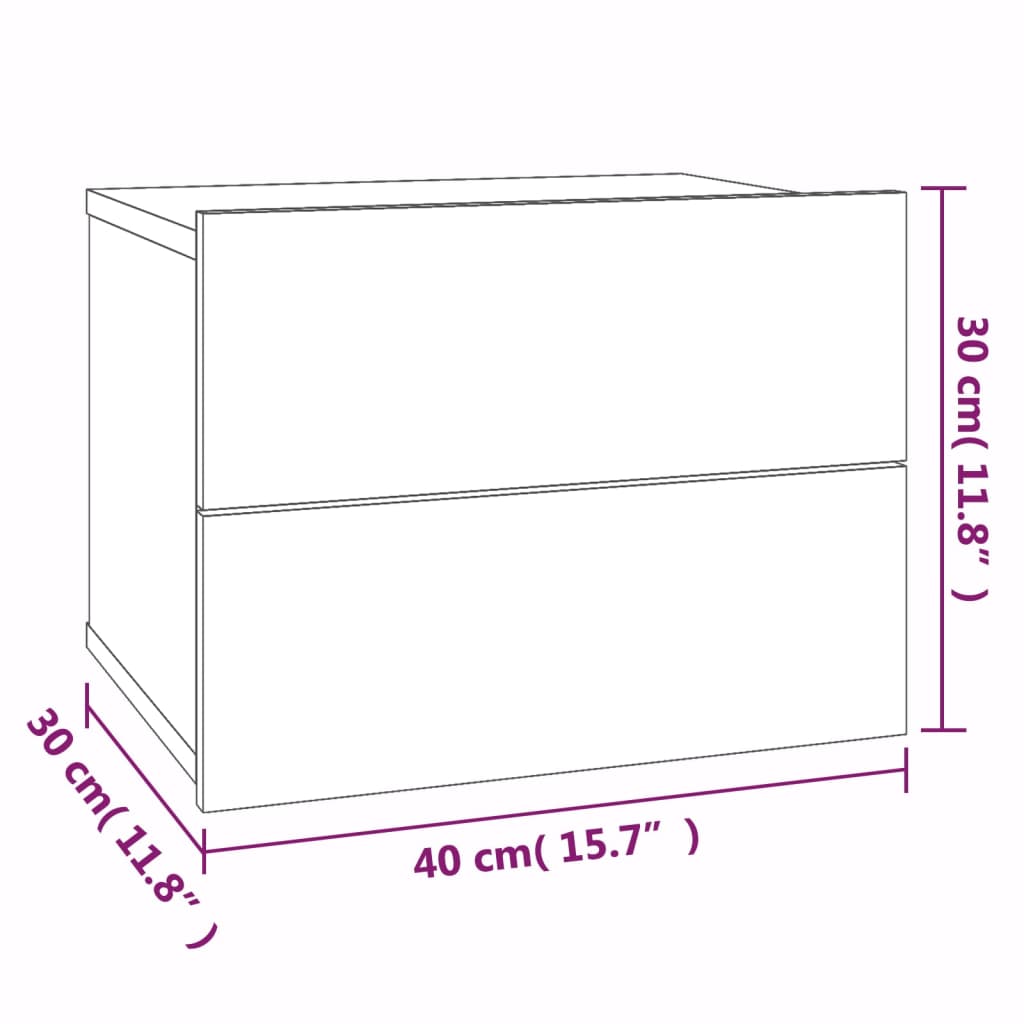 Nachttisch Grau Sonoma 40x30x30 cm Holzwerkstoff VIDAXL