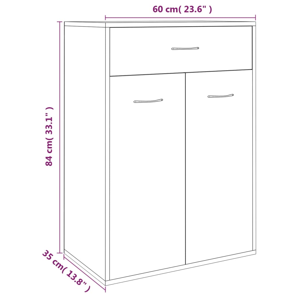 Schuhschrank Räuchereiche 60x35x84 cm Holzwerkstoff Stilecasa