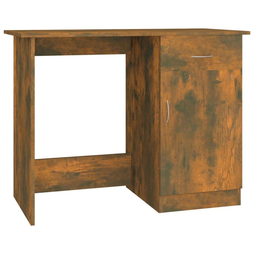 Schreibtisch Räuchereiche 100x50x76 cm Holzwerkstoff Stilecasa