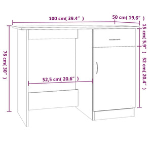 Schreibtisch Räuchereiche 100x50x76 cm Holzwerkstoff Stilecasa