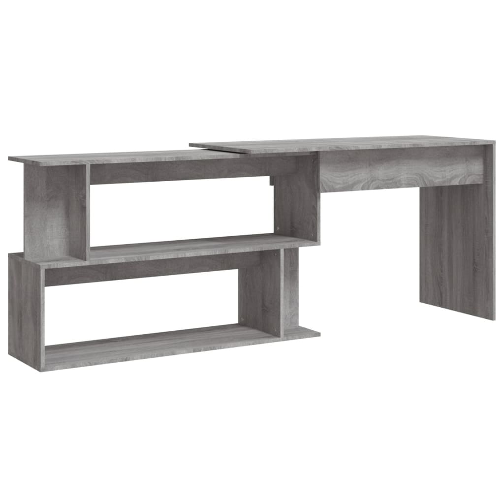 vidaXL Eckschreibtisch Grau Sonoma 200x50x76 cm Holzwerkstoff