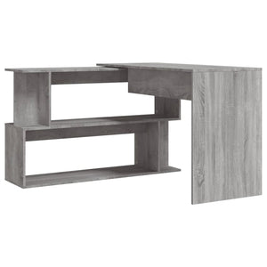 vidaXL Eckschreibtisch Grau Sonoma 200x50x76 cm Holzwerkstoff