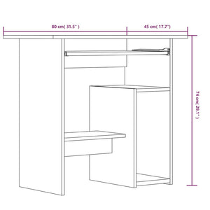 vidaXL Schreibtisch Räuchereiche 80x45x74 cm Holzwerkstoff