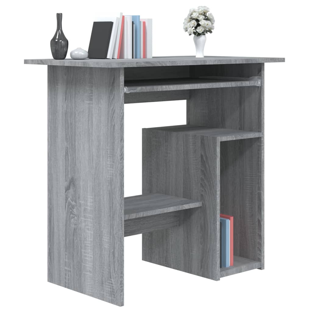 vidaXL Schreibtisch Grau Sonoma 80x45x74 cm Holzwerkstoff