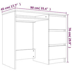 vidaXL Schreibtisch Braun Eichen-Optik 90x45x76 cm Holzwerkstoff