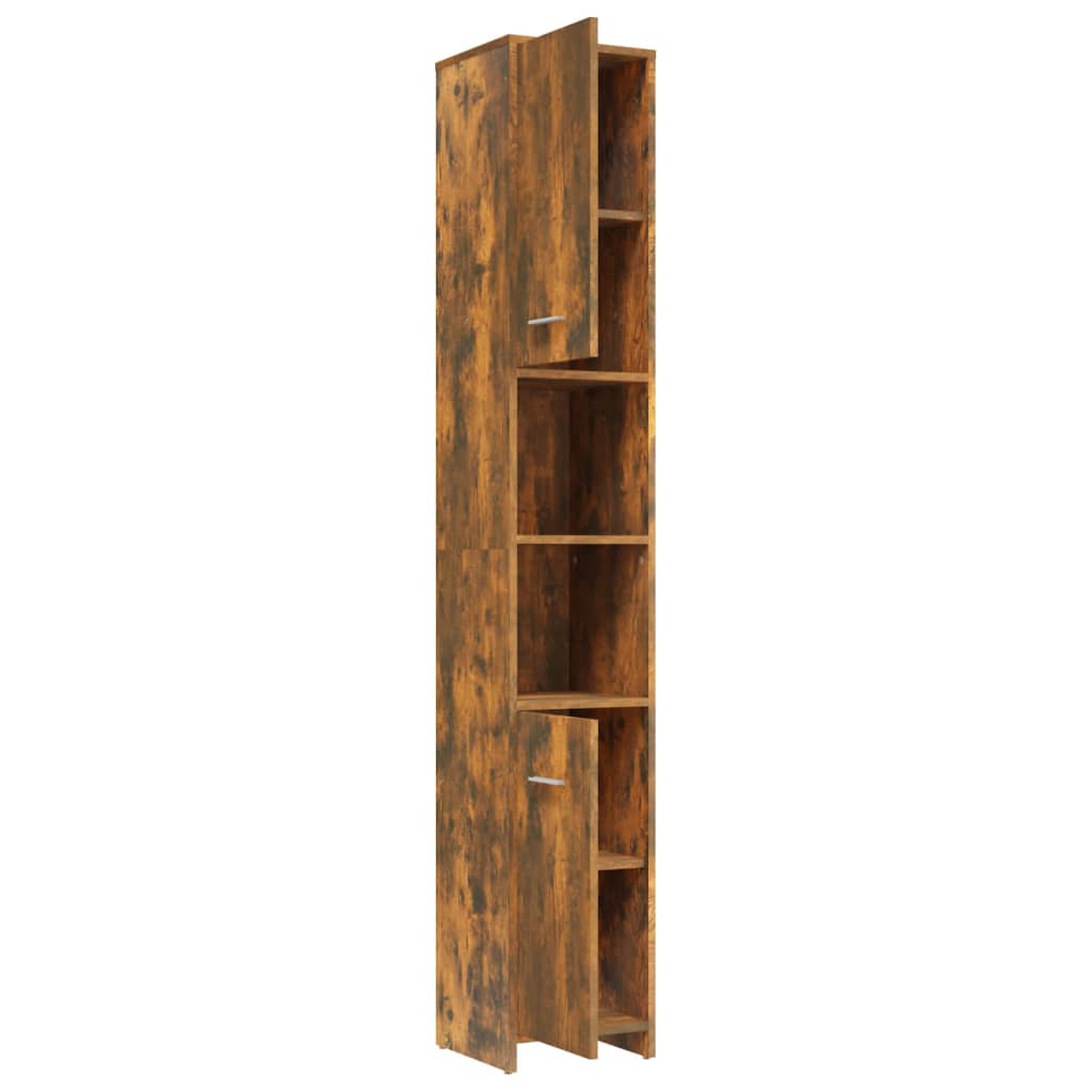 Badezimmerschrank Räuchereiche 30x30x183,5 cm Holzwerkstoff Stilecasa