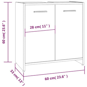 Badschrank Räuchereiche 60x33x60 cm Holzwerkstoff Stilecasa