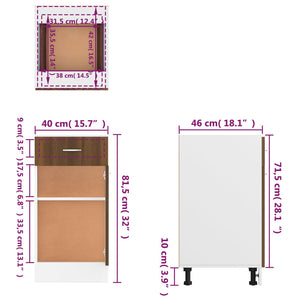 vidaXL Unterschrank mit Schublade Braun Eichen-Optik 40x46x81,5 cm