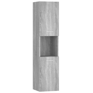 Badezimmerschrank Grau Sonoma 30x30x130 cm Holzwerkstoff