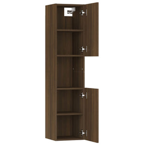 Badezimmerschrank Braun Eichen-Optik 30x30x130 cm Holzwerkstoff