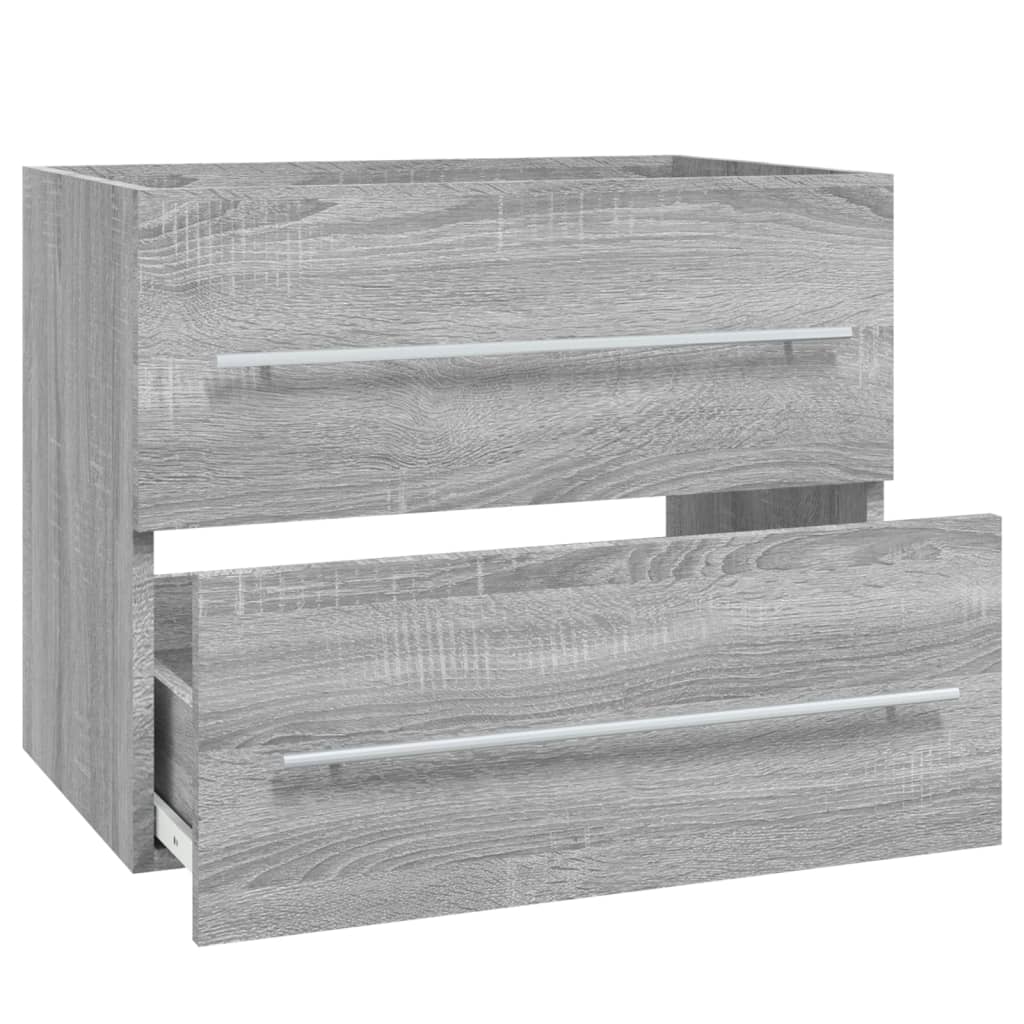 Waschbeckenschrank Grau Sonoma 60x38,5x48 cm Holzwerkstoff VIDAXL