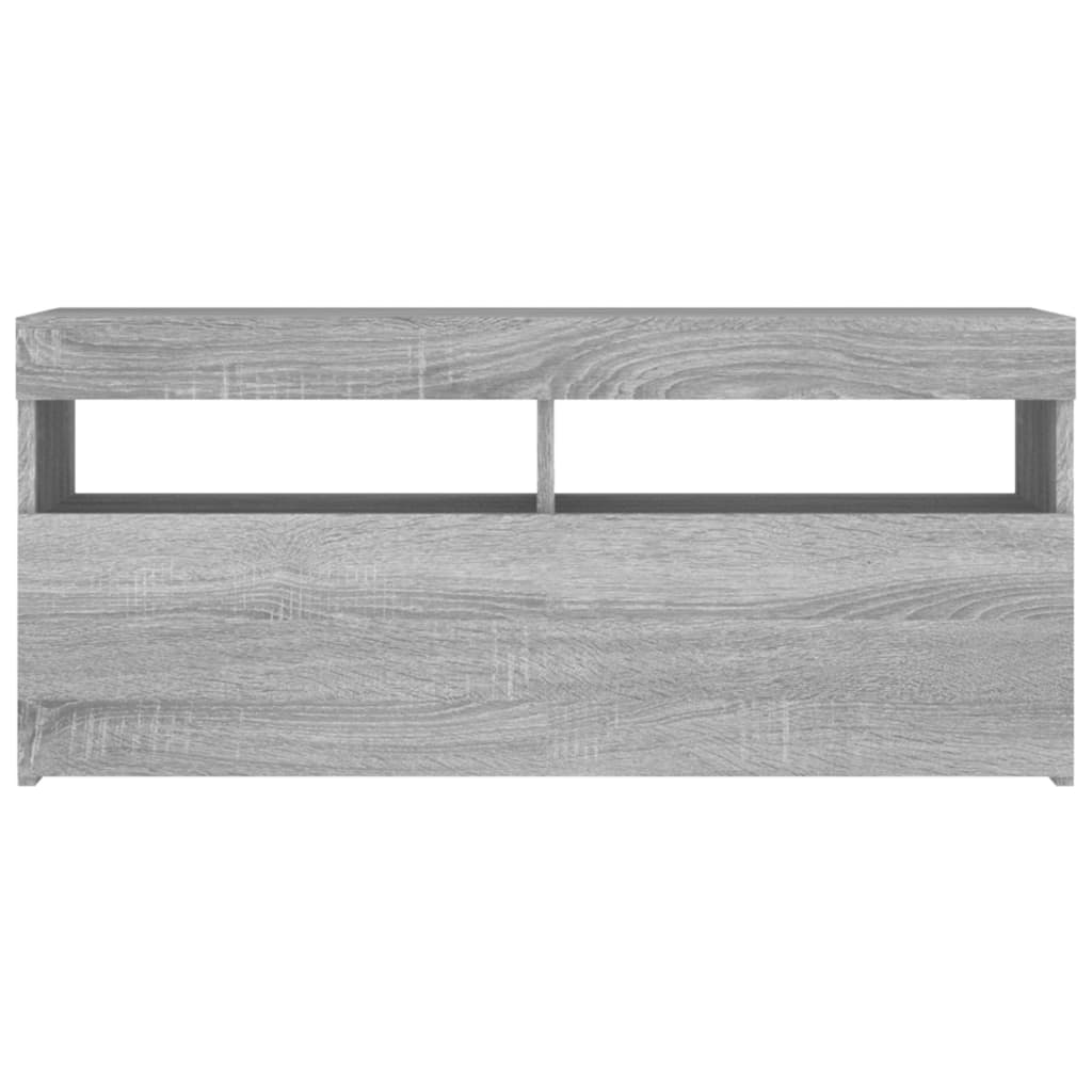 TV-Schrank mit LED-Leuchten Grau Sonoma 90x35x40 cm Stilecasa