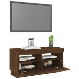 vidaXL TV-Schrank mit LED-Leuchten Braun Eichen-Optik 80x35x40 cm