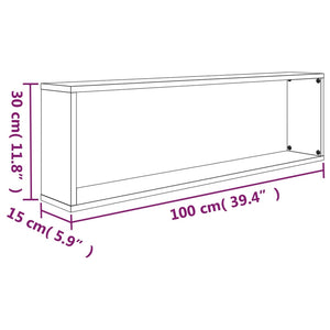 vidaXL Wandregale 2 Stk. Räuchereiche 100x15x30 cm Holzwerkstoff