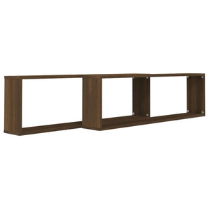 Wandregale 2 Stk. Braun Eichen-Optik 100x15x30 cm Holzwerkstoff Stilecasa