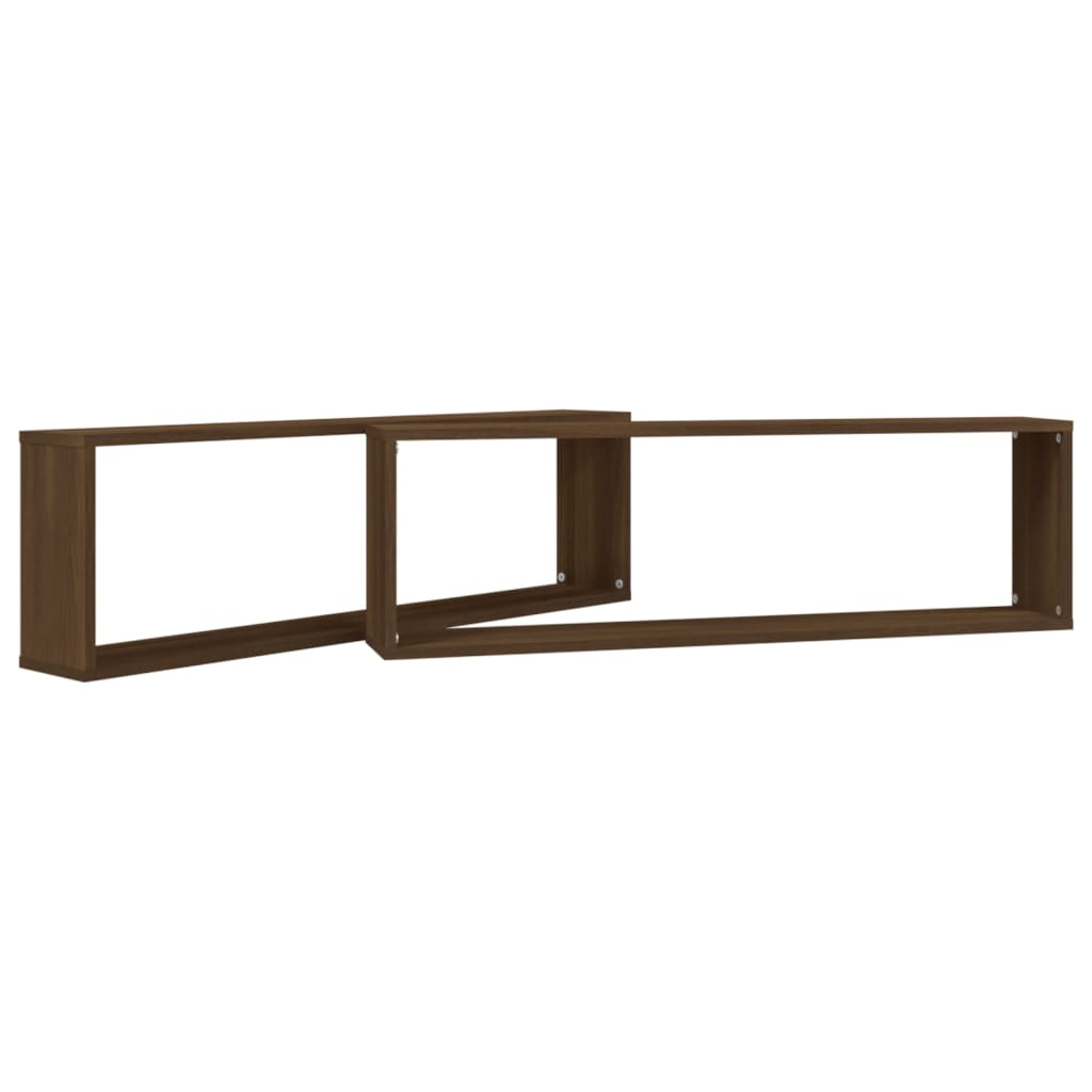 Wandregale 2 Stk. Braun Eichen-Optik 100x15x30 cm Holzwerkstoff Stilecasa