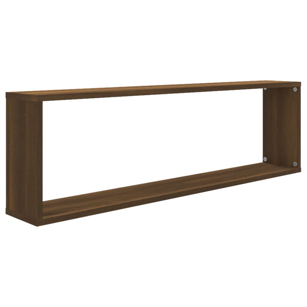 Wandregale 2 Stk. Braun Eichen-Optik 100x15x30 cm Holzwerkstoff Stilecasa