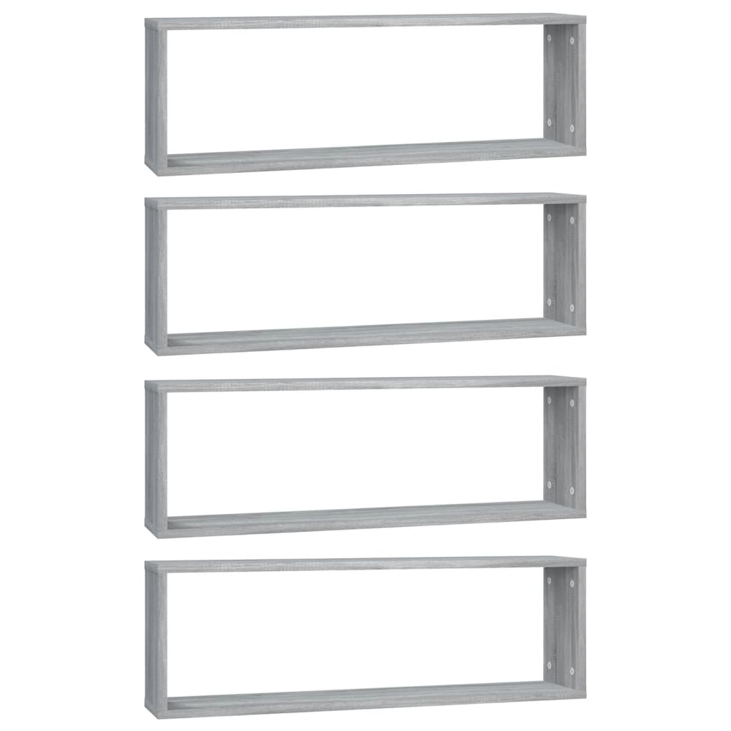 vidaXL Wandregale 4 Stk. Grau Sonoma 80x15x26,5 cm Holzwerkstoff