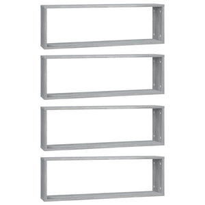 vidaXL Wandregale 4 Stk. Grau Sonoma 80x15x26,5 cm Holzwerkstoff