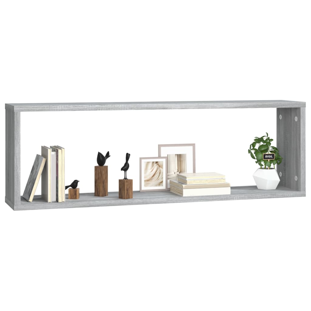 vidaXL Wandregale 4 Stk. Grau Sonoma 80x15x26,5 cm Holzwerkstoff