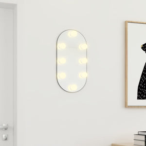 vidaXL Spiegel mit LED-Leuchten 40x20 cm Glas Oval