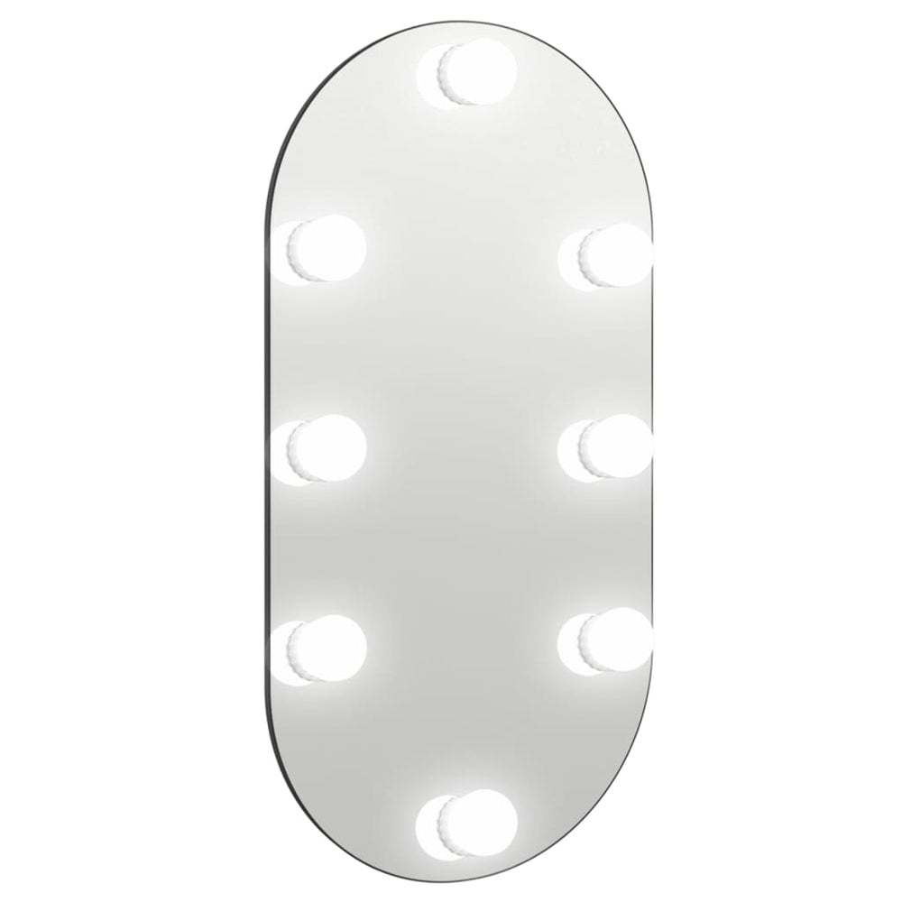 Spiegel mit LED-Leuchten 60x30 cm Glas Oval Stilecasa