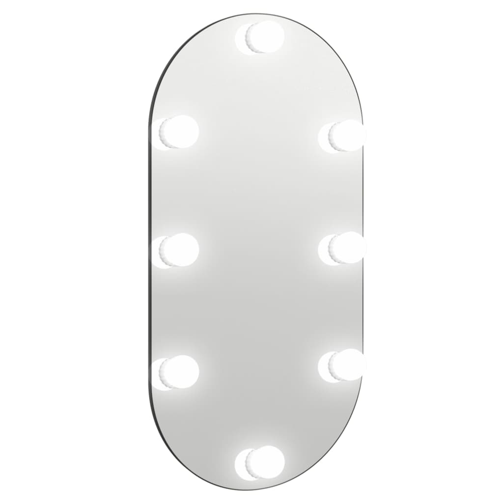 vidaXL Spiegel mit LED-Leuchten 80x40 cm Glas Oval