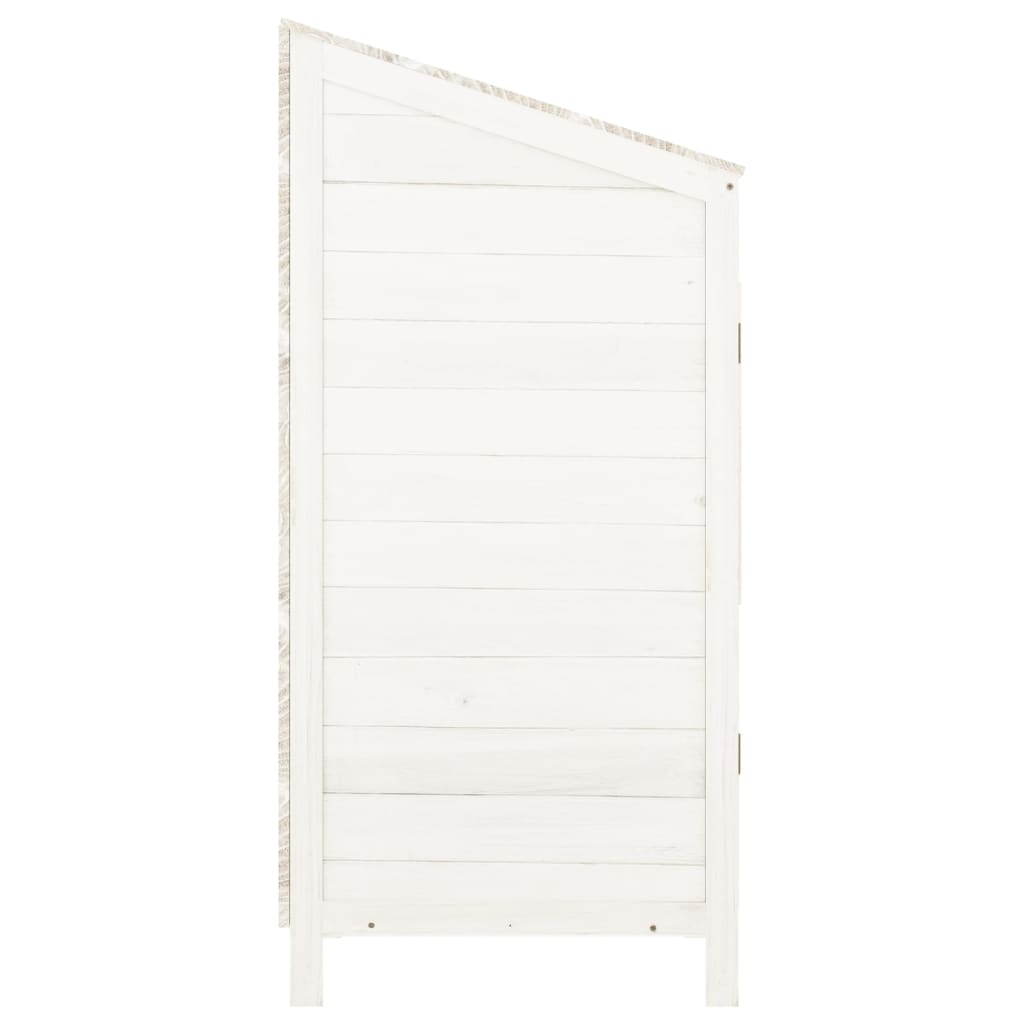 vidaXL Geräteschuppen Weiß 55x52x112 cm Massivholz Tanne