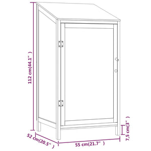 Geräteschuppen Anthrazit 55x52x112 cm Massivholz Tanne Stilecasa