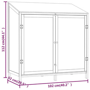 vidaXL Geräteschuppen Braun 102x52x112 cm Massivholz Tanne