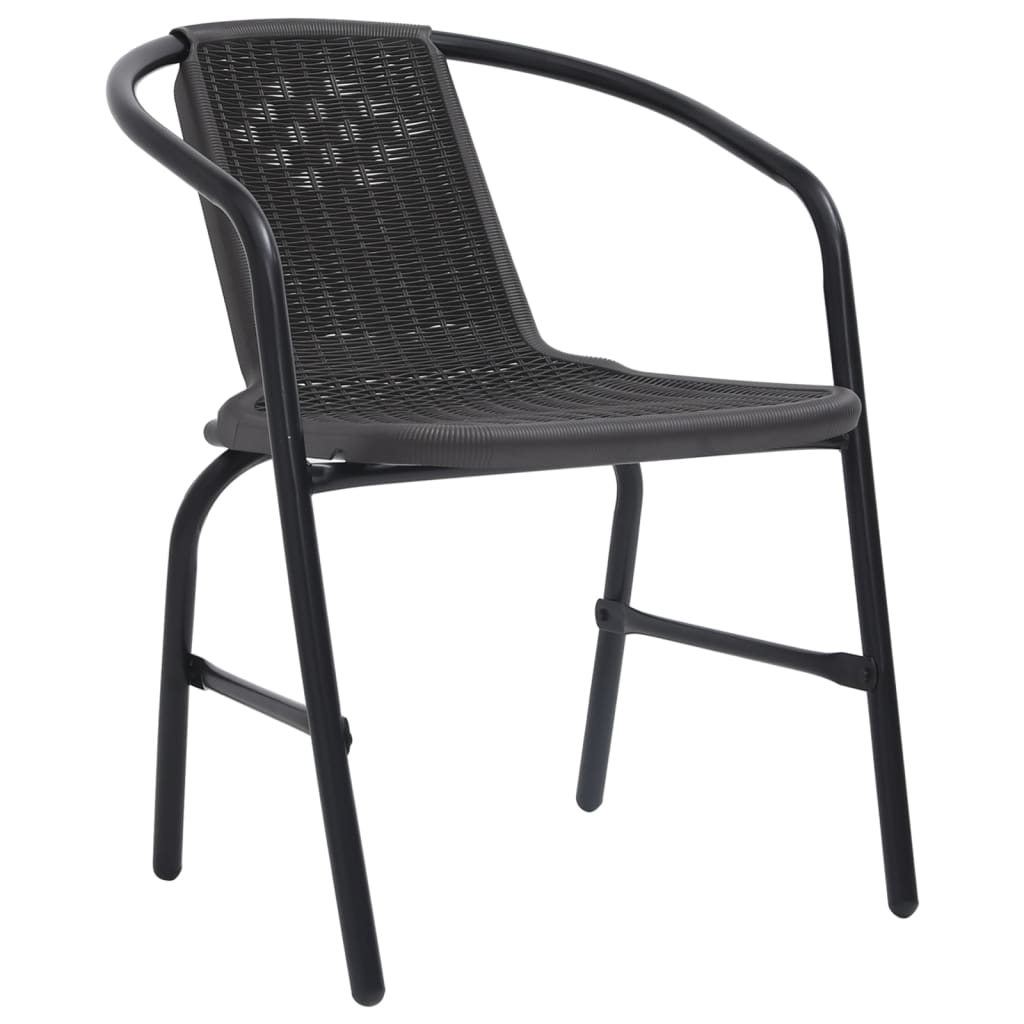 vidaXL Gartenstühle 4 Stk. Rattan-Optik Kunststoff und Stahl 110 kg