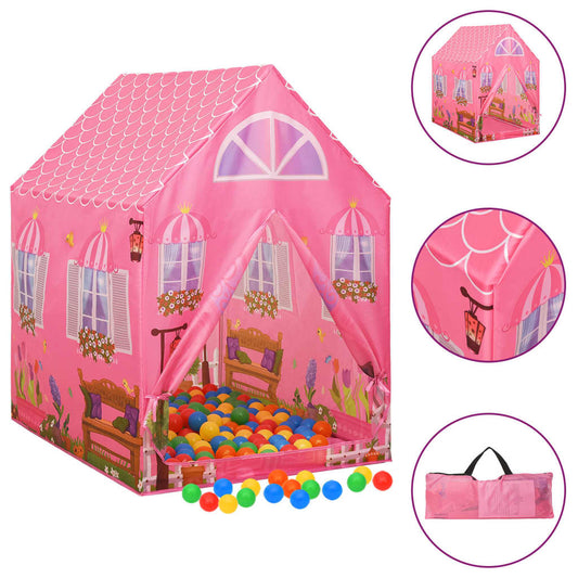 vidaXL Kinder-Spielzelt mit 250 Bällen Rosa 69x94x104 cm