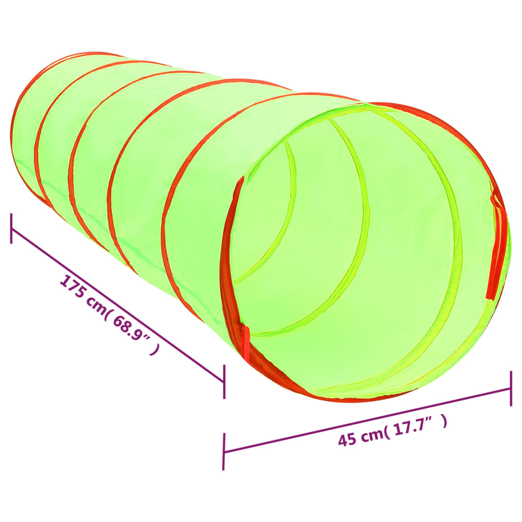 Spieltunnel mit 250 Bällen Grün 175 cm Polyester