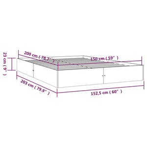 vidaXL Massivholzbett Honigbraun 150x200 cm