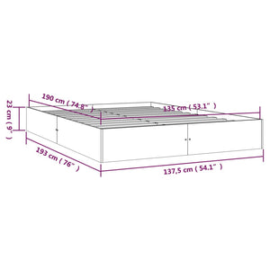 Massivholzbett Honigbraun 135x190 cm Stilecasa