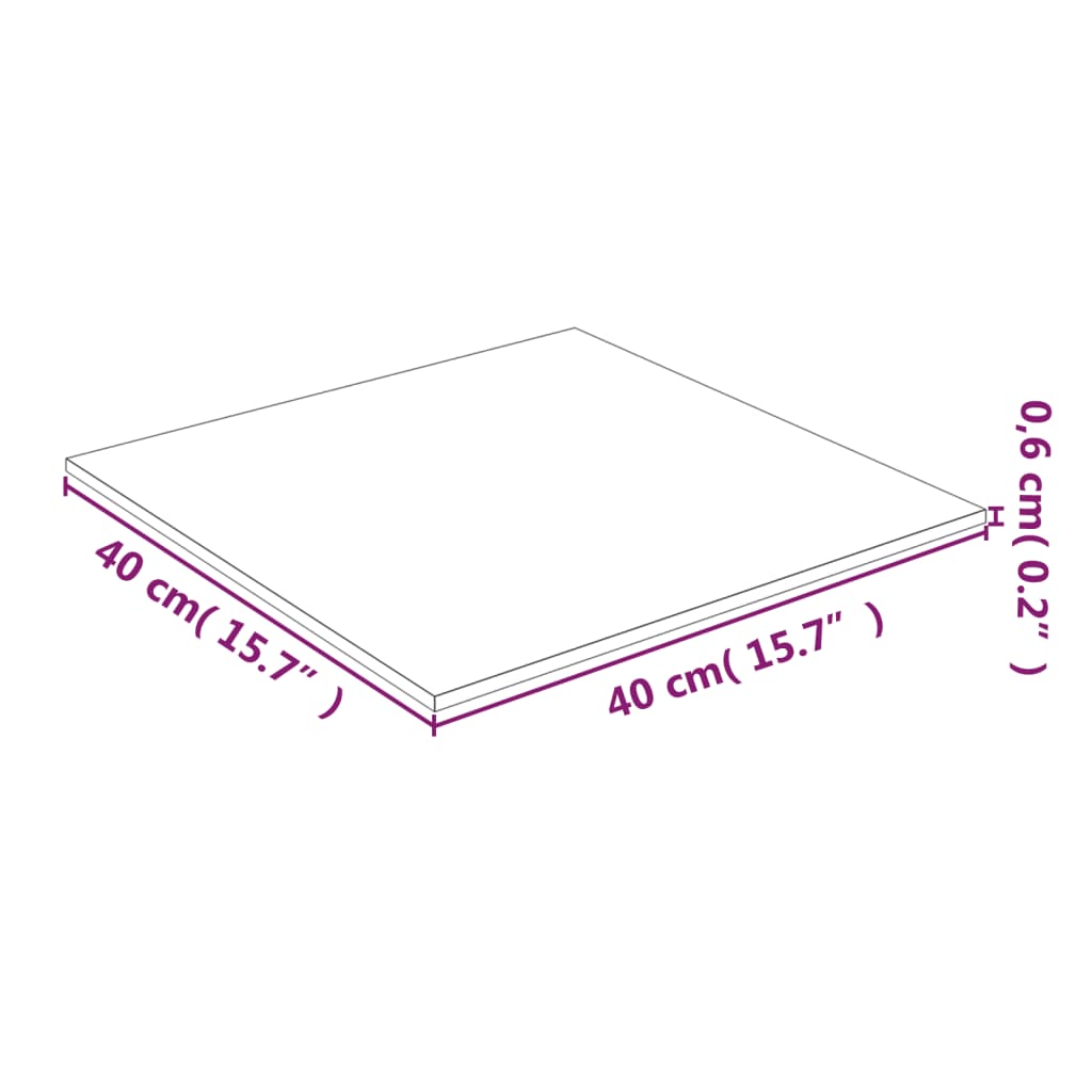 vidaXL Tischplatte Transparent 40x40 cm Hartglas