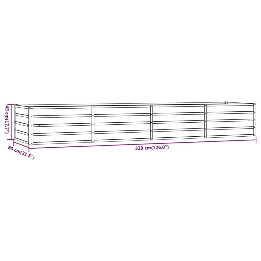 Hochbeet Rostig 320x80x45 cm Cortenstahl Stilecasa