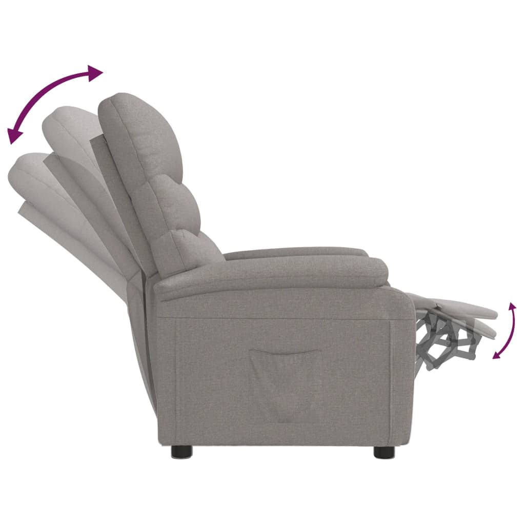 vidaXL Relaxsessel Taupe Stoff