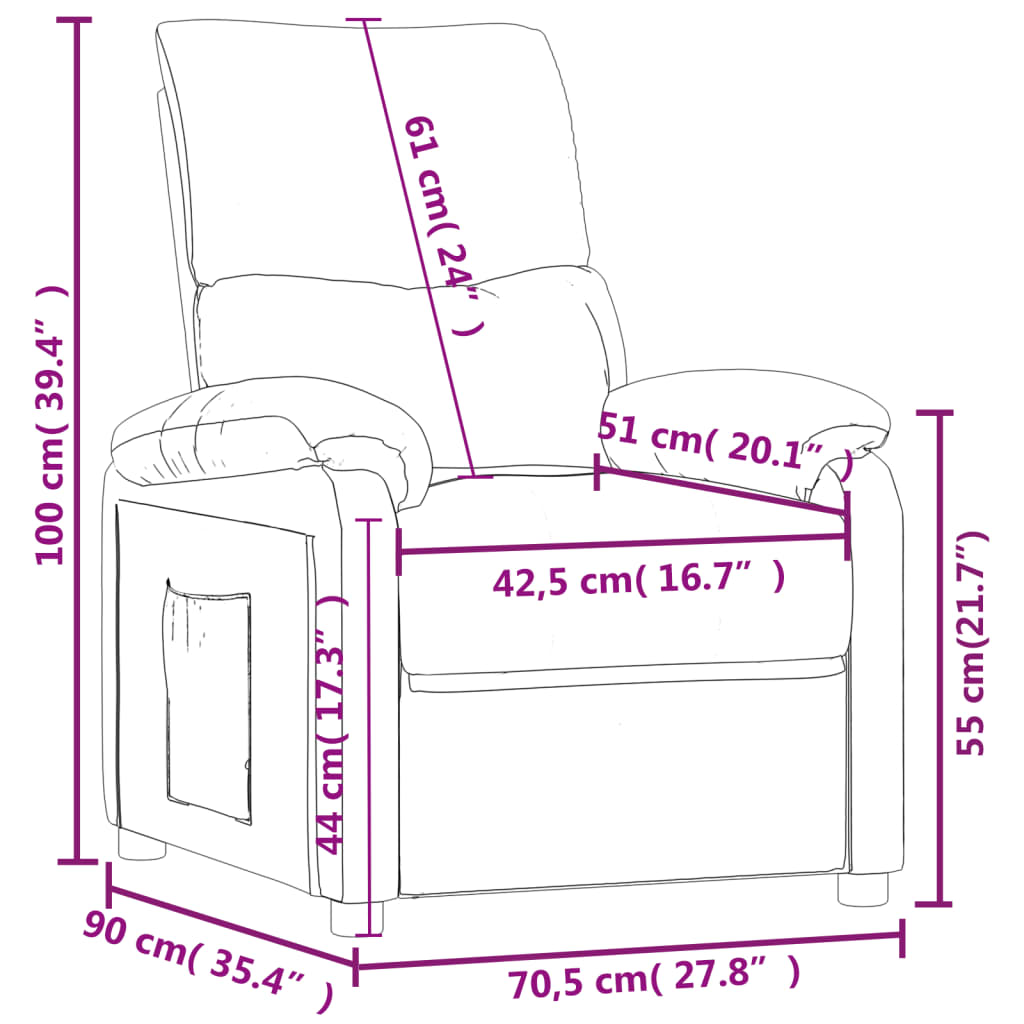 vidaXL Relaxsessel Braun Stoff