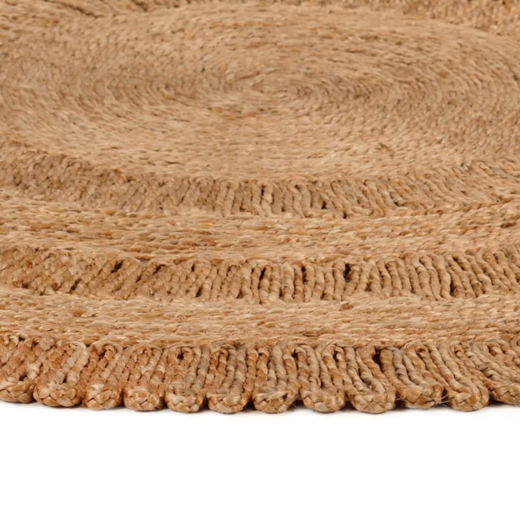 Teppich Jute Handgeflochten 120 cm Rund