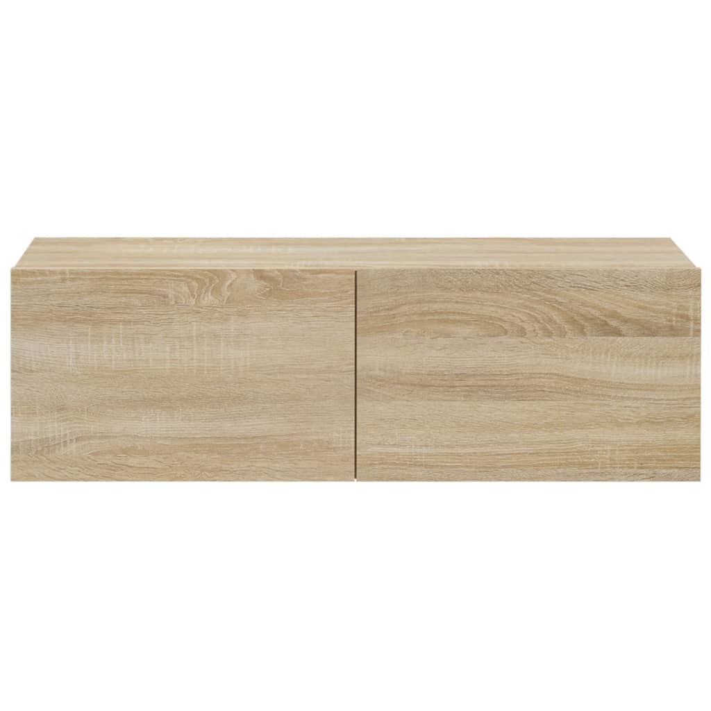 vidaXL TV-Wandschränke 2 Stk. Sonoma-Eiche 100x30x30 cm Holzwerkstoff