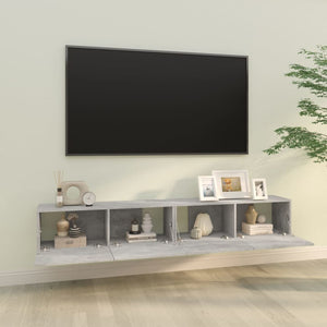 vidaXL TV-Wandschränke 2 Stk. Betongrau 100x30x30 cm Holzwerkstoff