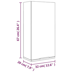 Wand-Badschrank Weiß 32x20x67 cm Stilecasa