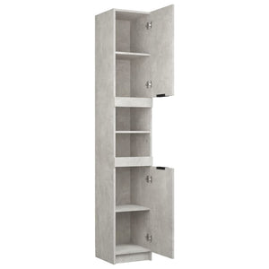 vidaXL Badschrank Betongrau 32x34x188,5 cm Holzwerkstoff